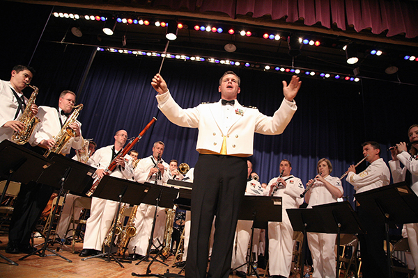 Navy Band plays in Mass. high school