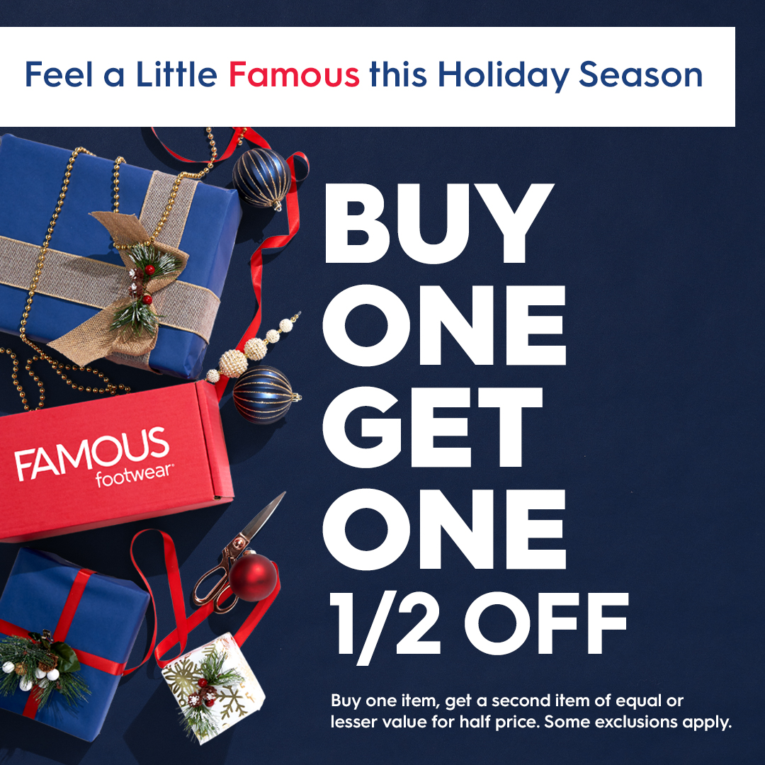 Famous Footwear Holiday BOGO Ad