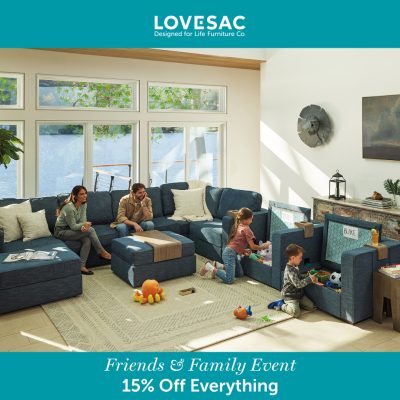 Lovesac Campaign 78 Friends Family Event 15 Off Everything EN 1080x1080 1