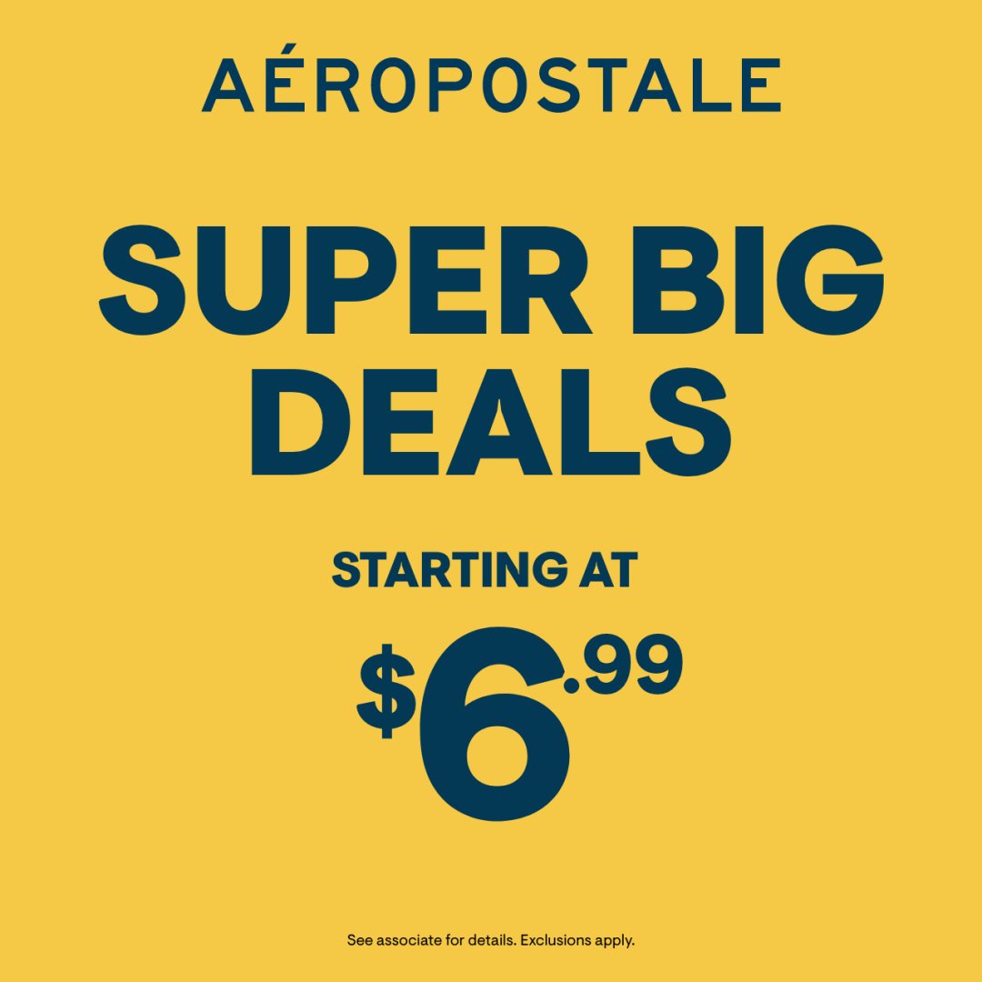 Aeropostale Factory Campaign 212 Super Big Deals Shop Now EN 1080x1080 1