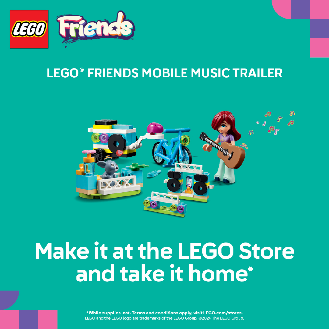 LEGO Campaign 40 Build a LEGO® Friends Mobile Music Trailer at The LEGO Store and take it home with you EN 1080x1080 1