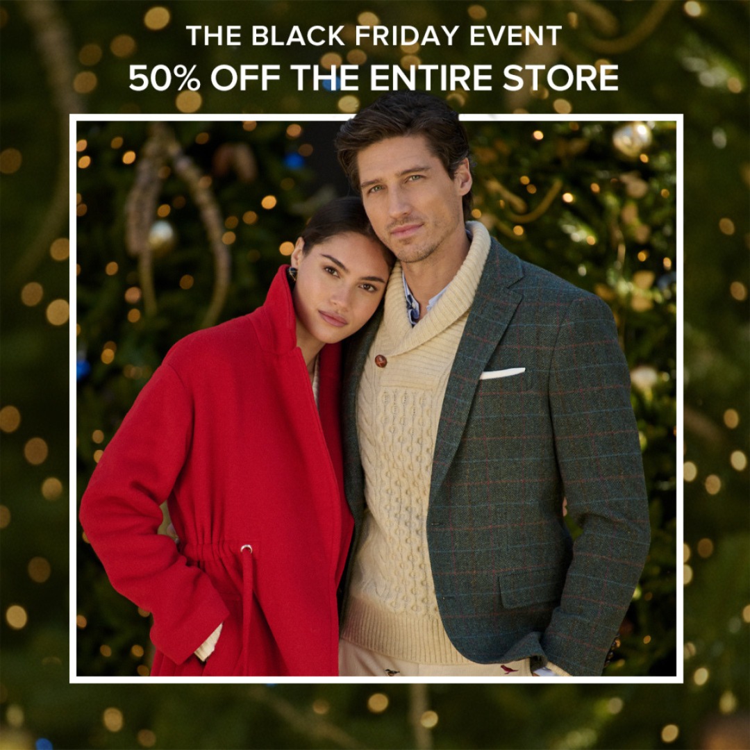 Brooks Brothers Factory Campaign 337 50 off at Factory Black Friday Event is on. EN Image Set 1 1080x1080